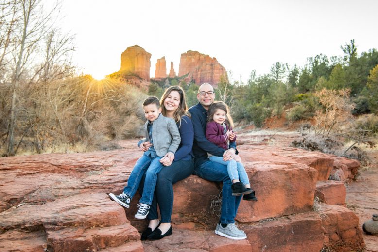 Family photos with kids in Sedona, Arizona