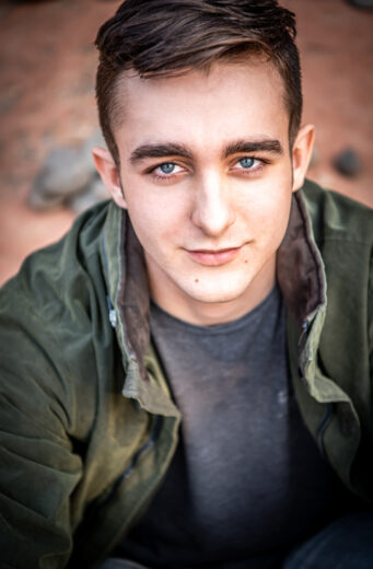 male senior portrait headshot in Sedona