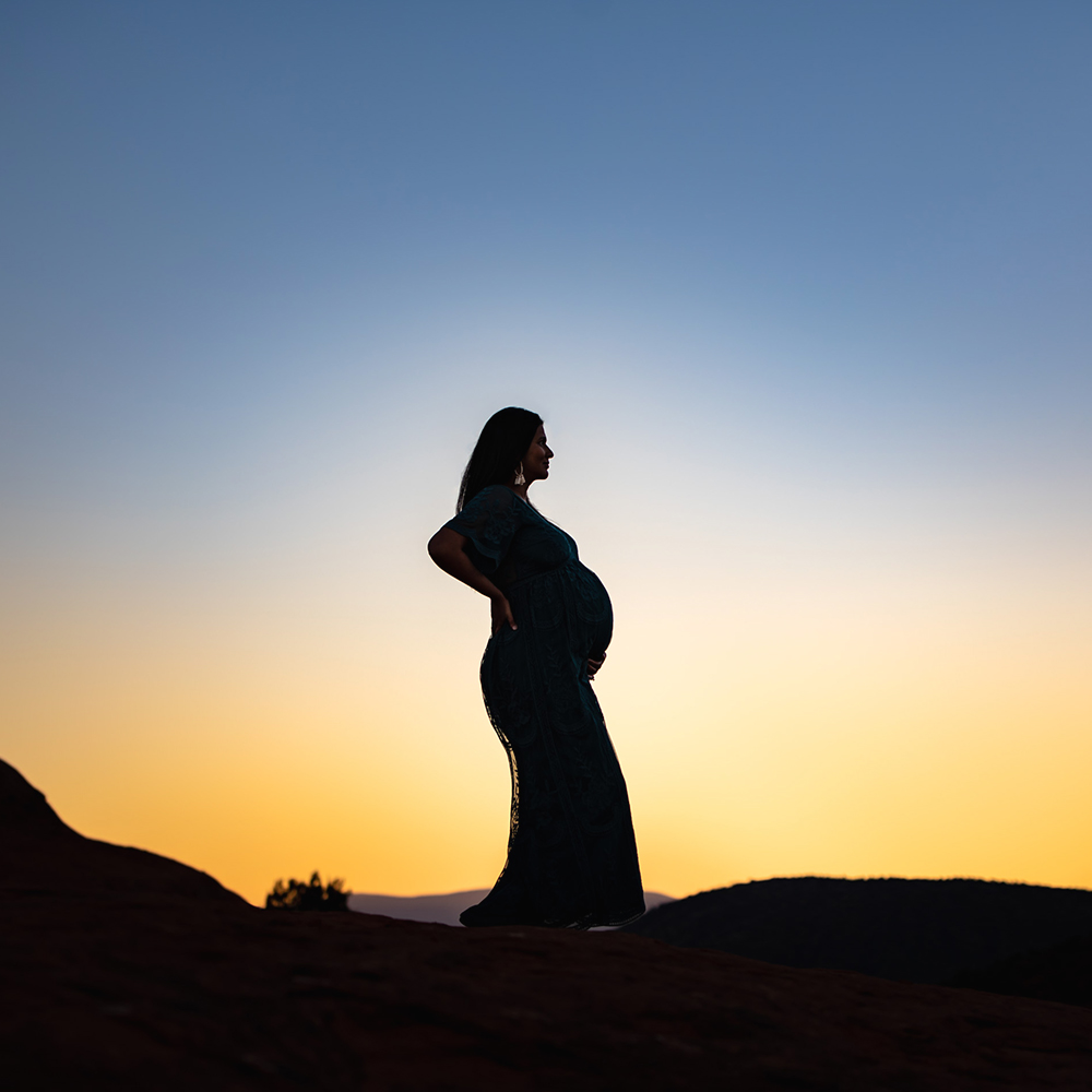 Sedona sunset maternity portrait