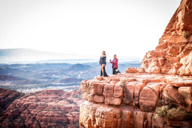 Cathedral Rock surprise proposal photographer
