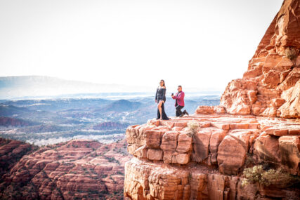 Cathedral Rock surprise proposal photographer