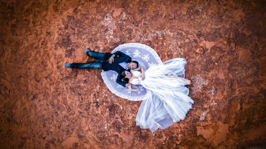 Photo: beautiful creative wedding portrait in Sedona Arizona Lisa Garrett Photography