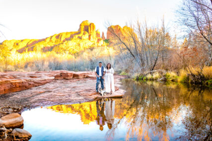 maternity photography with water in Sedona